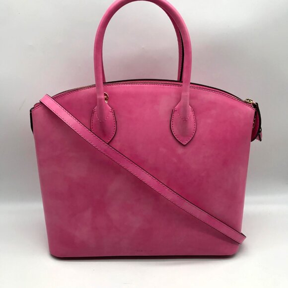 Pratesi Firenze Azalea Pink Versilia Italian Leather Satchel Bag - Picture 2 of 11
